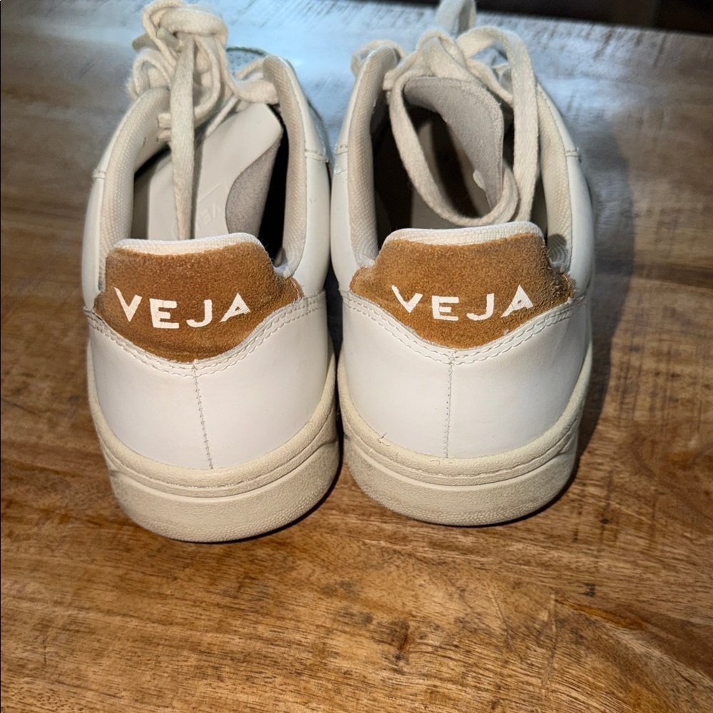 Veja White Sneakers with Tan Details - Picture 2 of 4